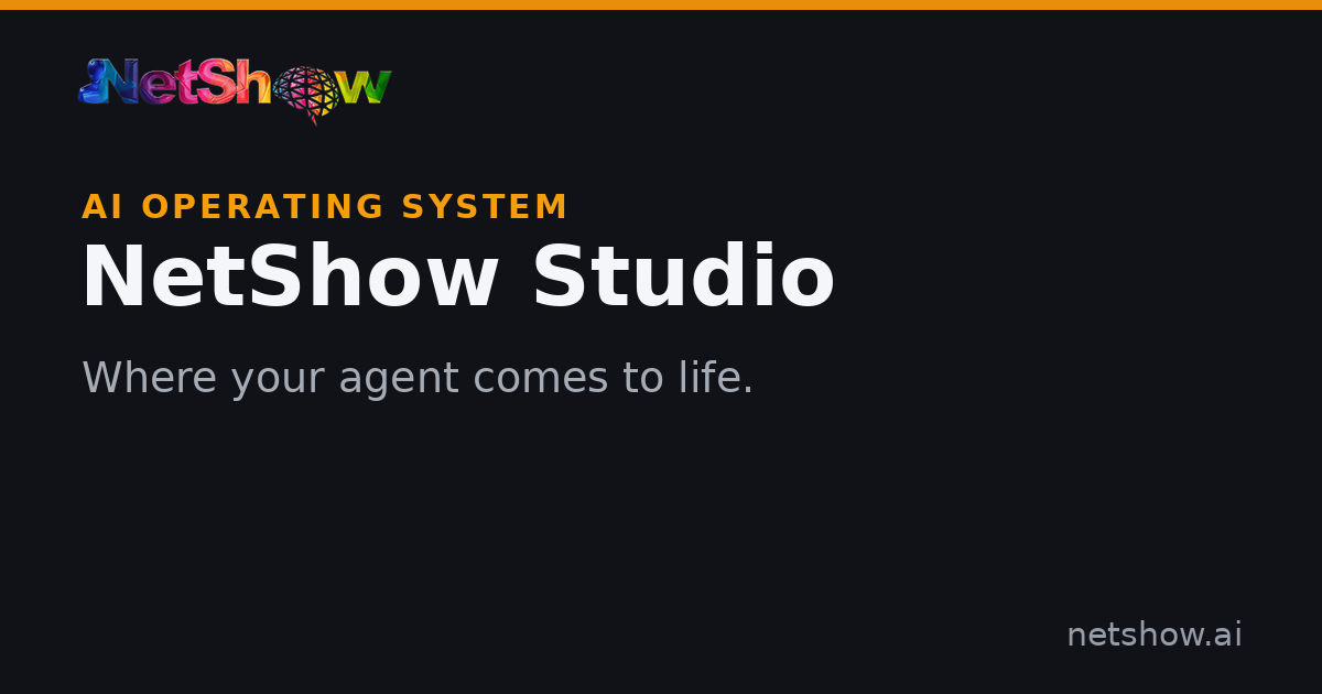 The NetShow Studio product screen