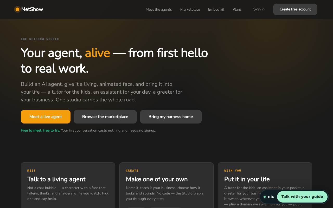 NetShow ALIVE Agent Studio